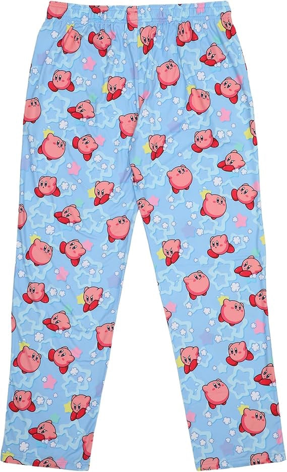 Kirby Sleepwear Set with Short Sleeve Tee Shirt and Cozy Sleep Pants for Adults-5
