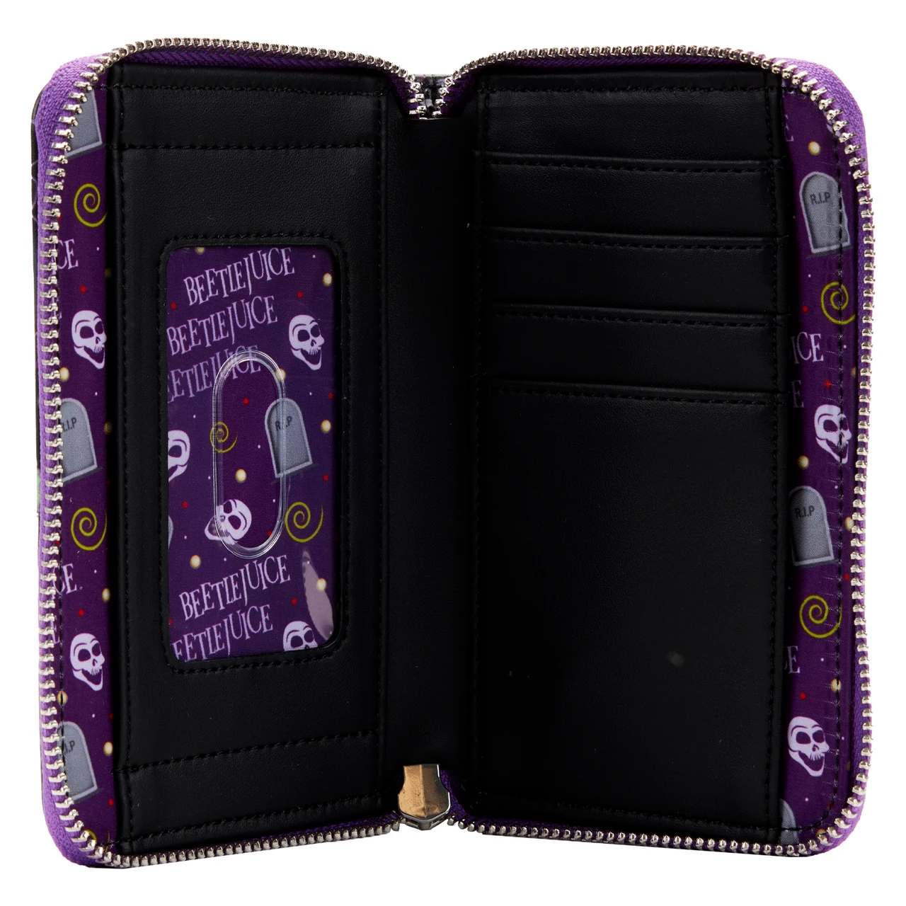 Loungefly Beetlejuice Icons Allover Print Zip-Around Wallet-3