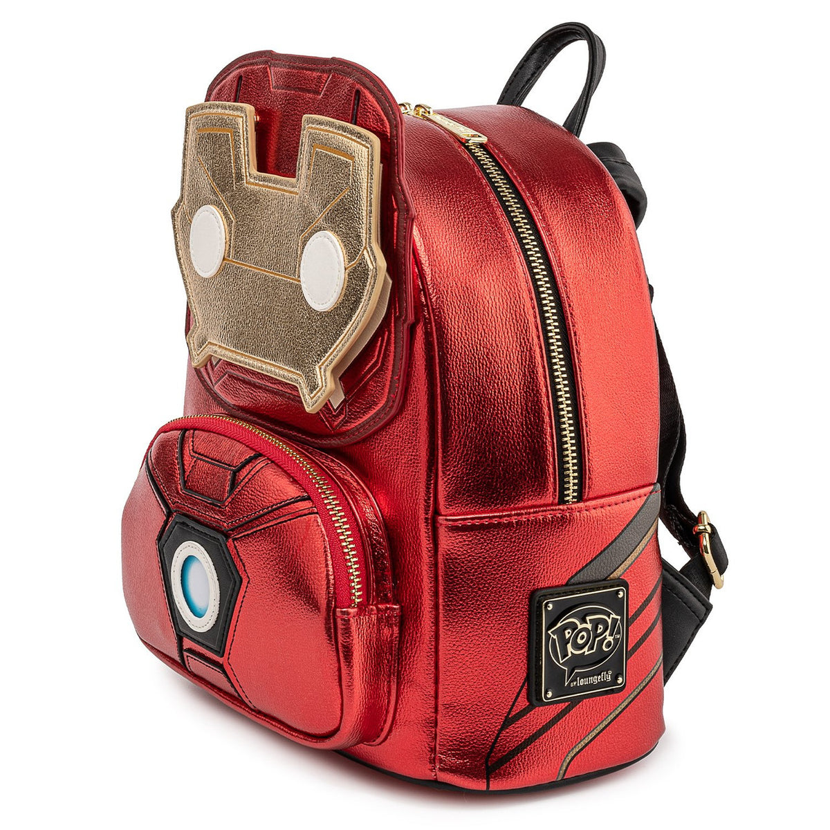 Loungefly Marvel Iron Man Light Up Metallic Leather Mini Backpack-zoom-5