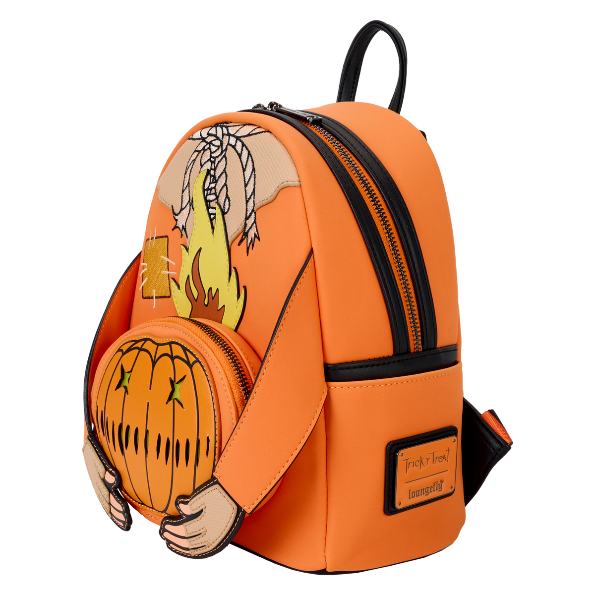 Loungefly Trick  R Treat Flaming Pumpkin Head Sam Light Up Glow Mini Backpack-5