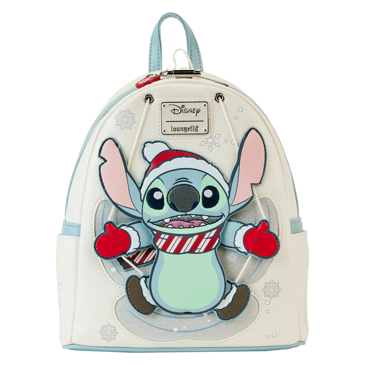 Loungefly Disney Stitch Holiday Snow Angel Glitter Mini Backpack-1