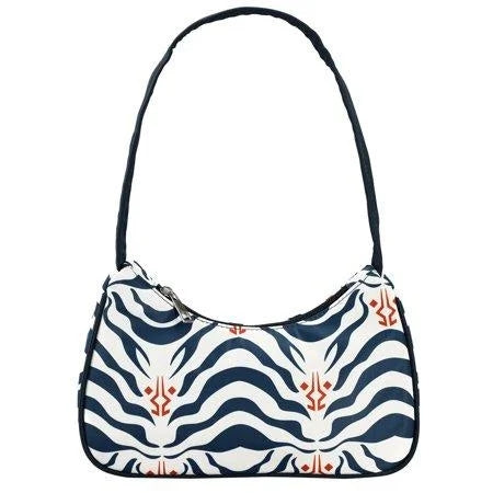 Ahsoka Print Nylon Blue and white shoulder Handbag