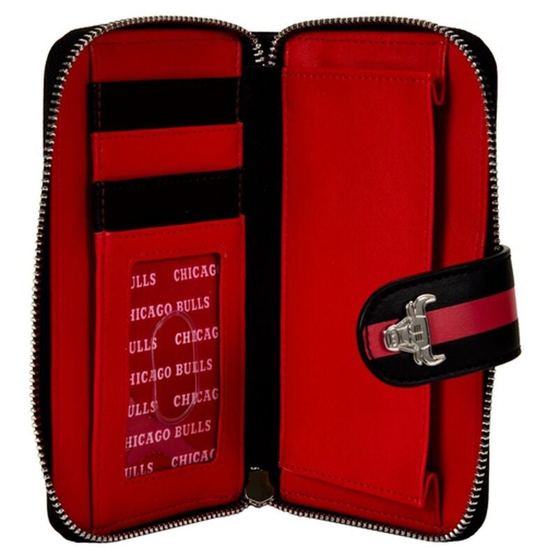 Loungefly NBA Chicago Bulls Logo Zip Around Wallet-2
