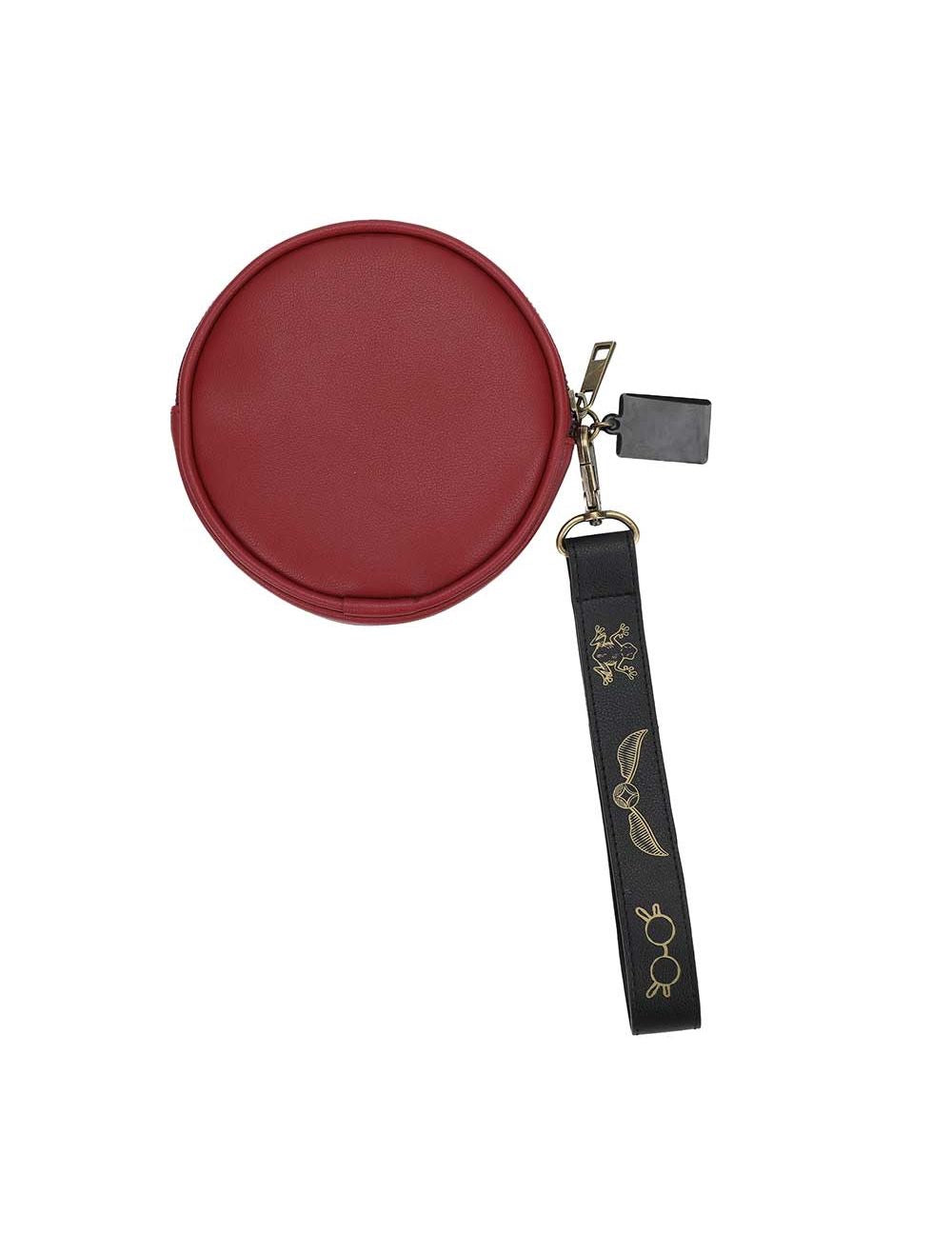 Harry Potter Gold Foil Hogwarts Crest Round Burgundy Coin Purse-zoom-3