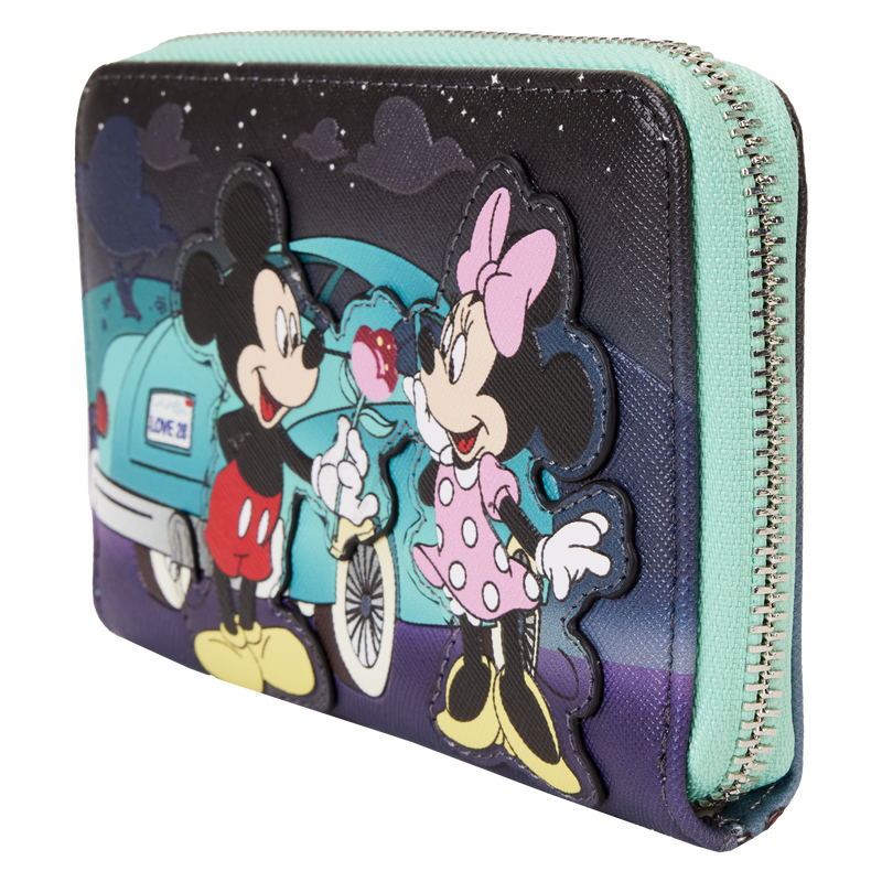 Loungefly Mickey & Minnie Date Night Drive-In Zip Around Wallet-3