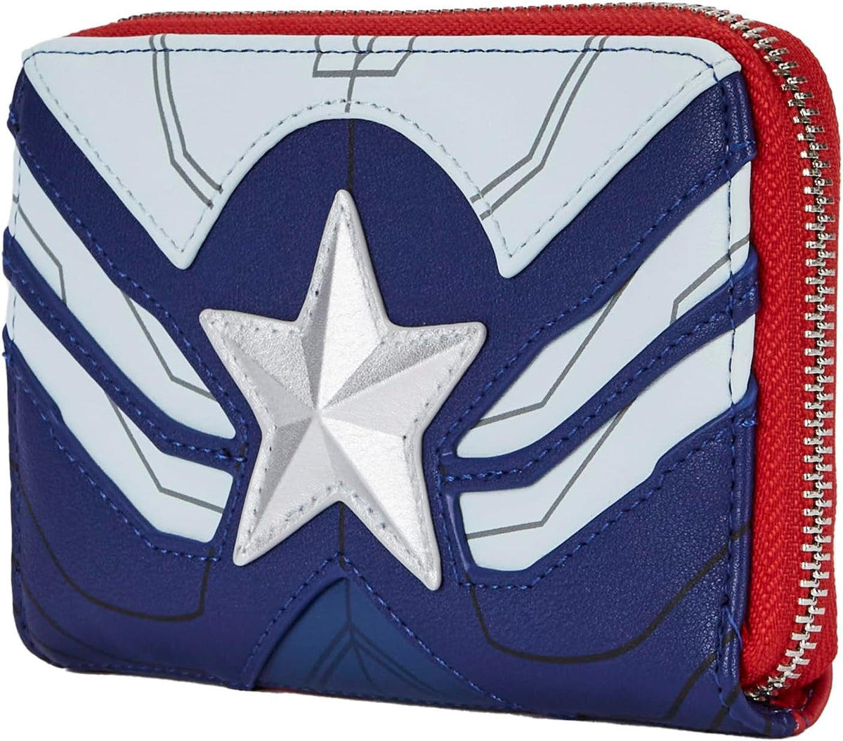 Loungefly Marvel Falcon Captain America Cosplay Zip Around Wallet-4