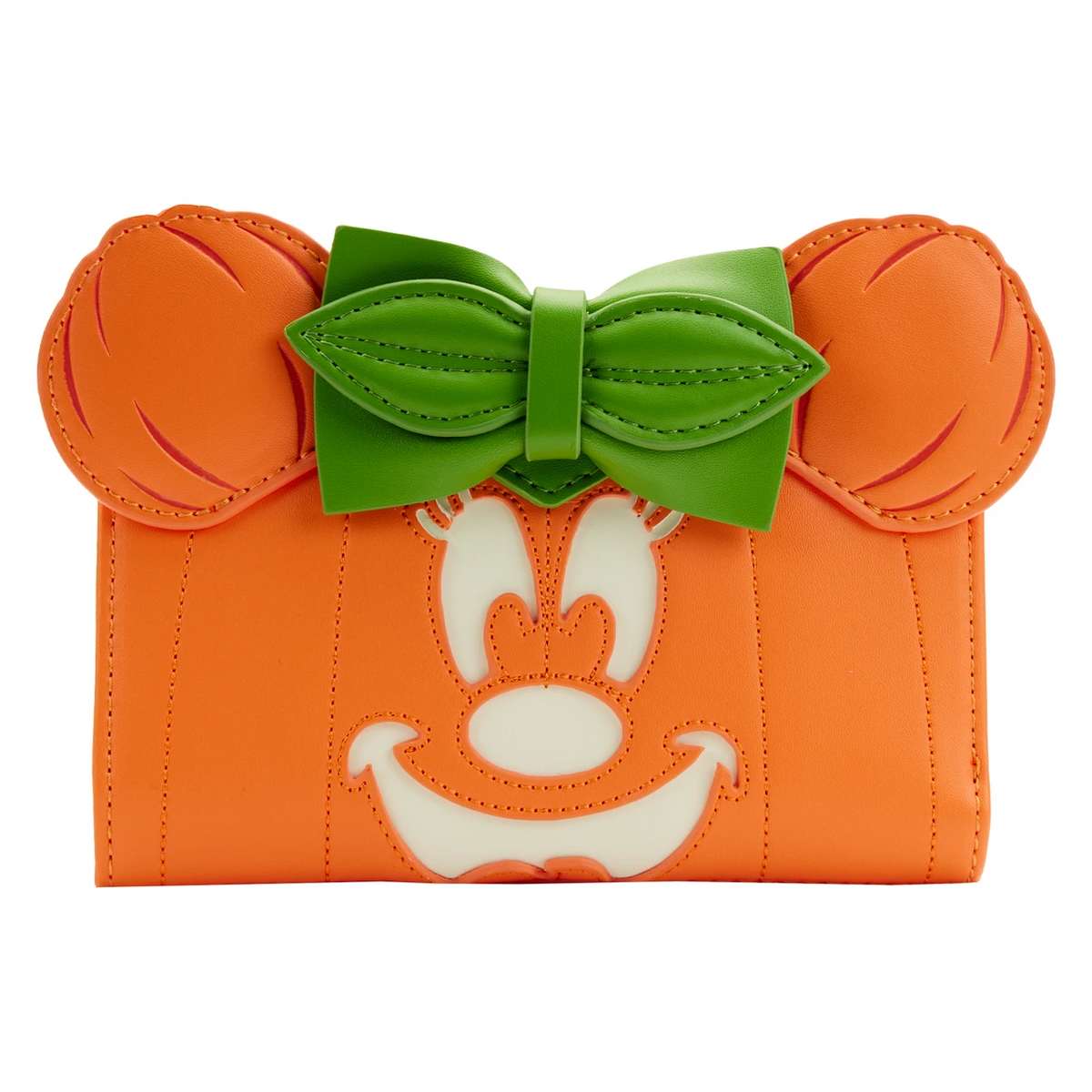Loungefly Disney Glow Face Pumpkin Minnie Flap Wallet-1