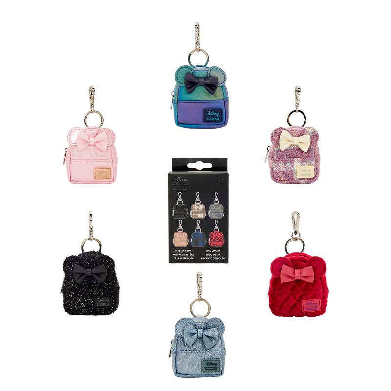 Loungefly Minnie Mouse Glitter Mystery Mini Backpack Keychain Charm