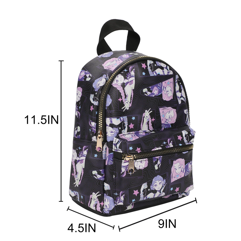 Bio BP Kpop Demon Hunters Huntrix AOP adult black 11.5 mini backpack
