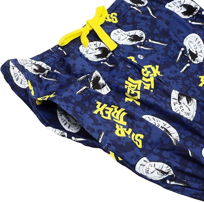 Star Trek Emblem And Lightning Bolts Men's Navy Sleep Pajama Pants-zoom-2