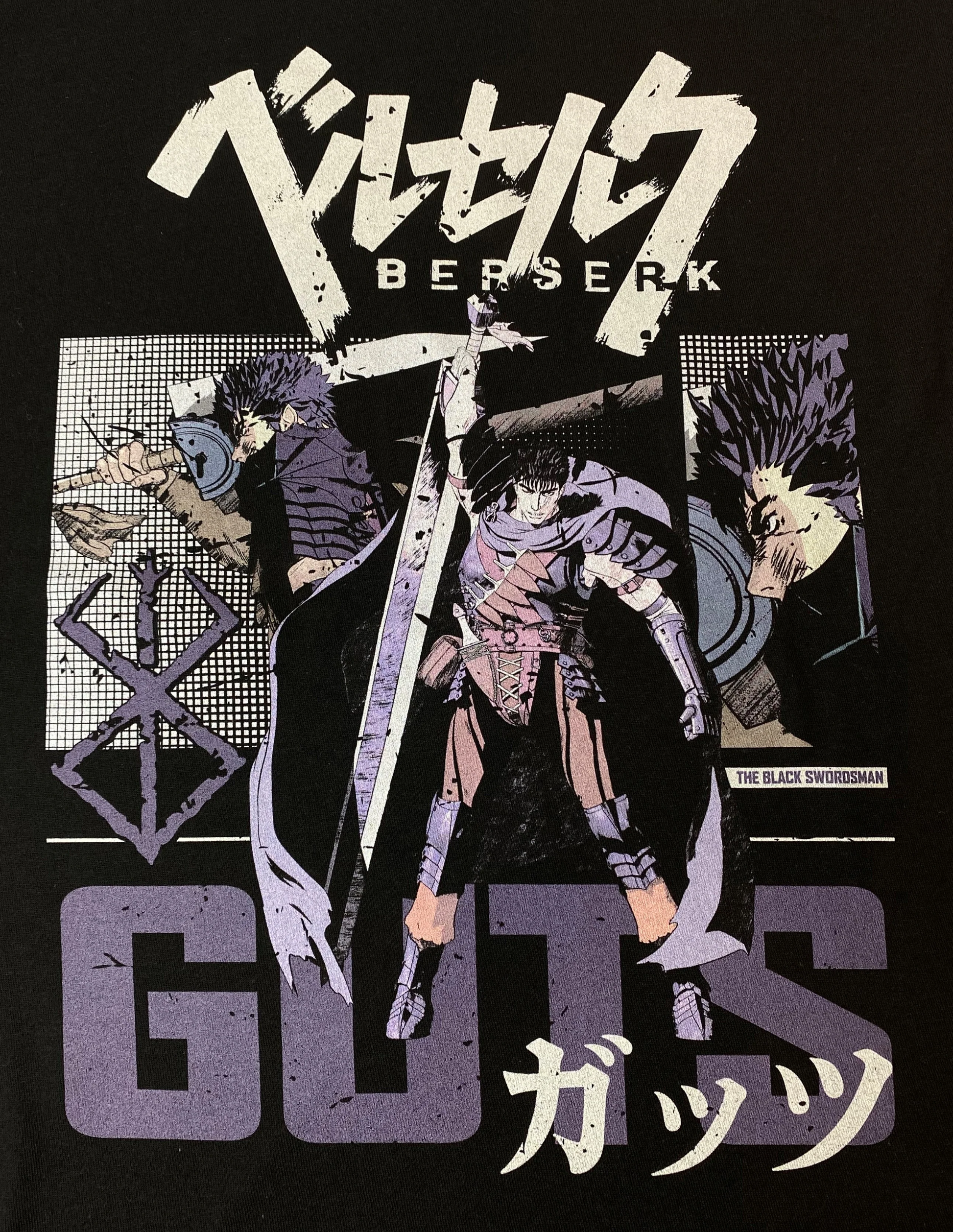 T Shirt Berserk Guts Slick Squad Kanji BLK-4