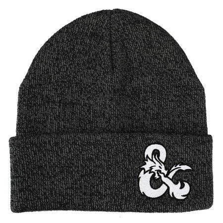 Dungeons and Dragons Ampersands Flat Embroidery Logo Dark Charcoal Acrylic Knit Winter Beanie Hat-zoom-1