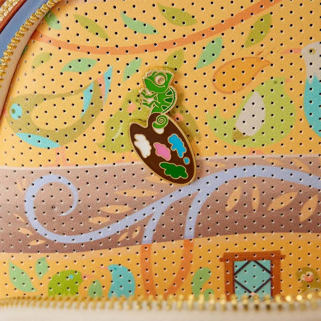 Loungefly Disney Tangled Rapunzel Glow Pin Trader Mini Backpack