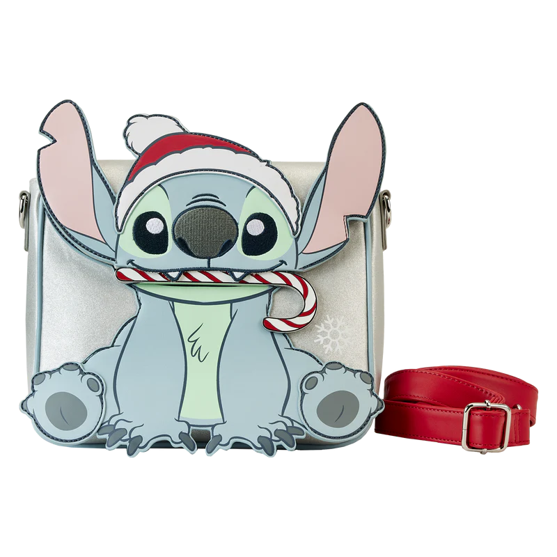 Loungefly Disney Stitch Holiday Glitter Crossbody Bag