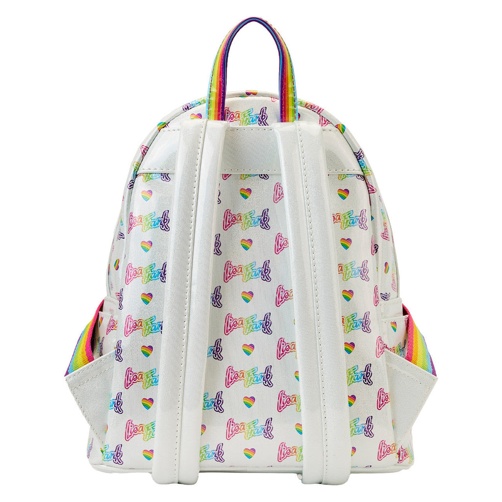 Loungefly Lisa Frank logo heart detachable rainbow bag mini backpack