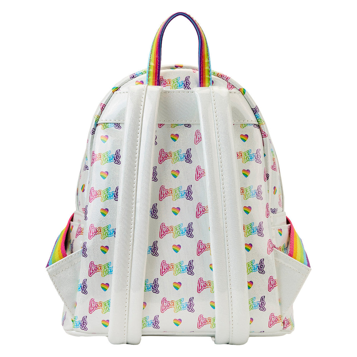 Loungefly Lisa Frank logo heart detachable rainbow bag mini backpack-3