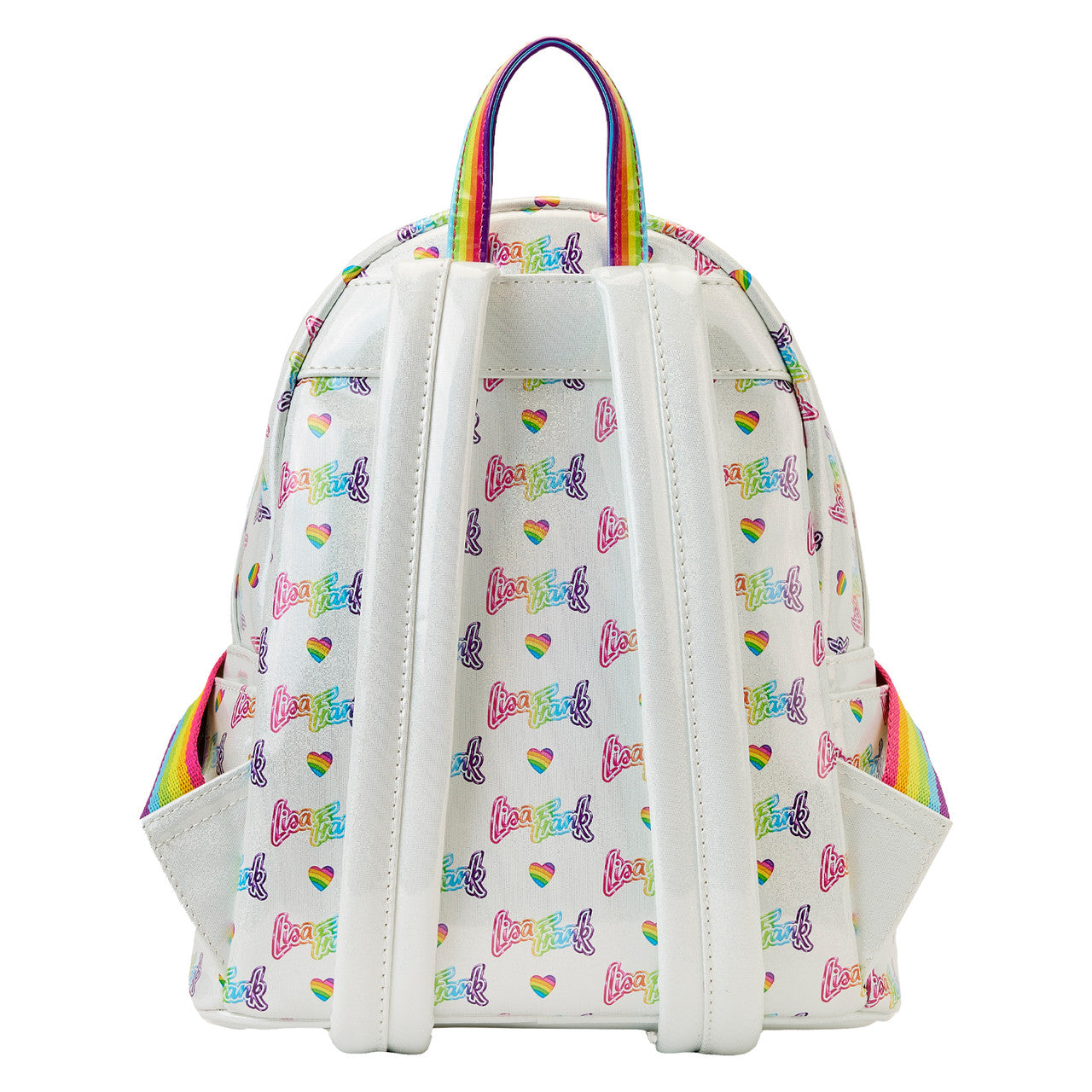 Loungefly Lisa Frank logo heart detachable rainbow bag mini backpack-zoom-3