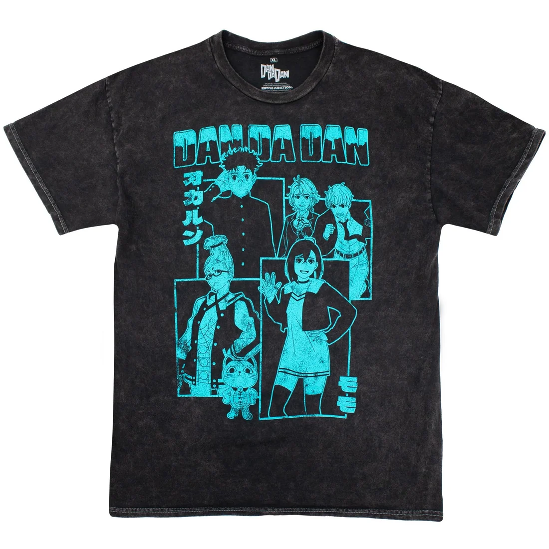 Dan Da Dan Character Blocks Blue Panels T-Shirt-zoom-4