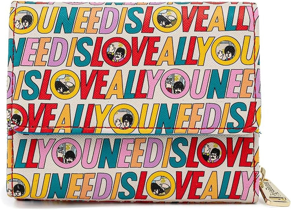 Loungefly The Beatles All You Need is Love Tri-fold Wallet
