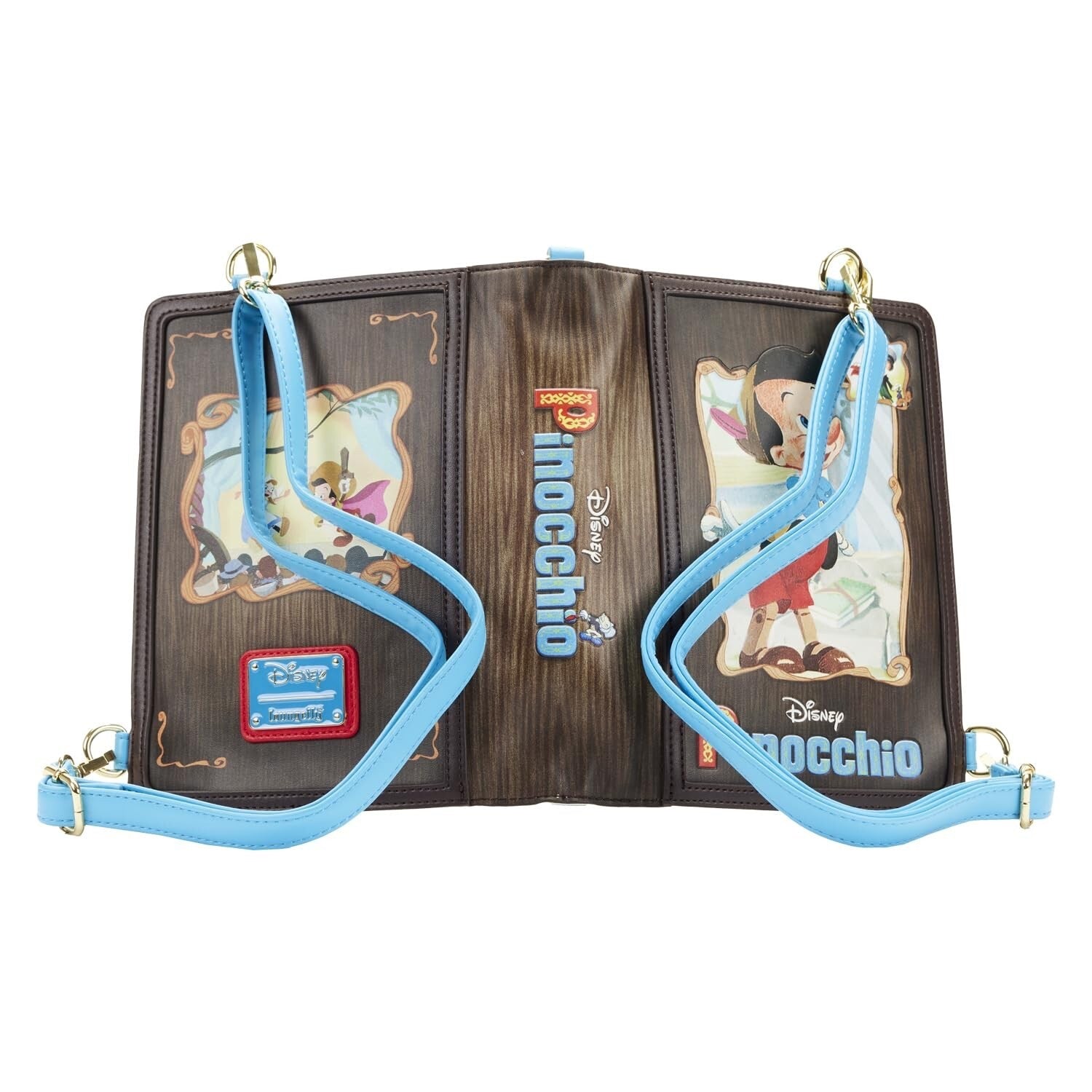 Loungefly Disney Classic Books Pinocchio Convertible Cross Body Bag-6