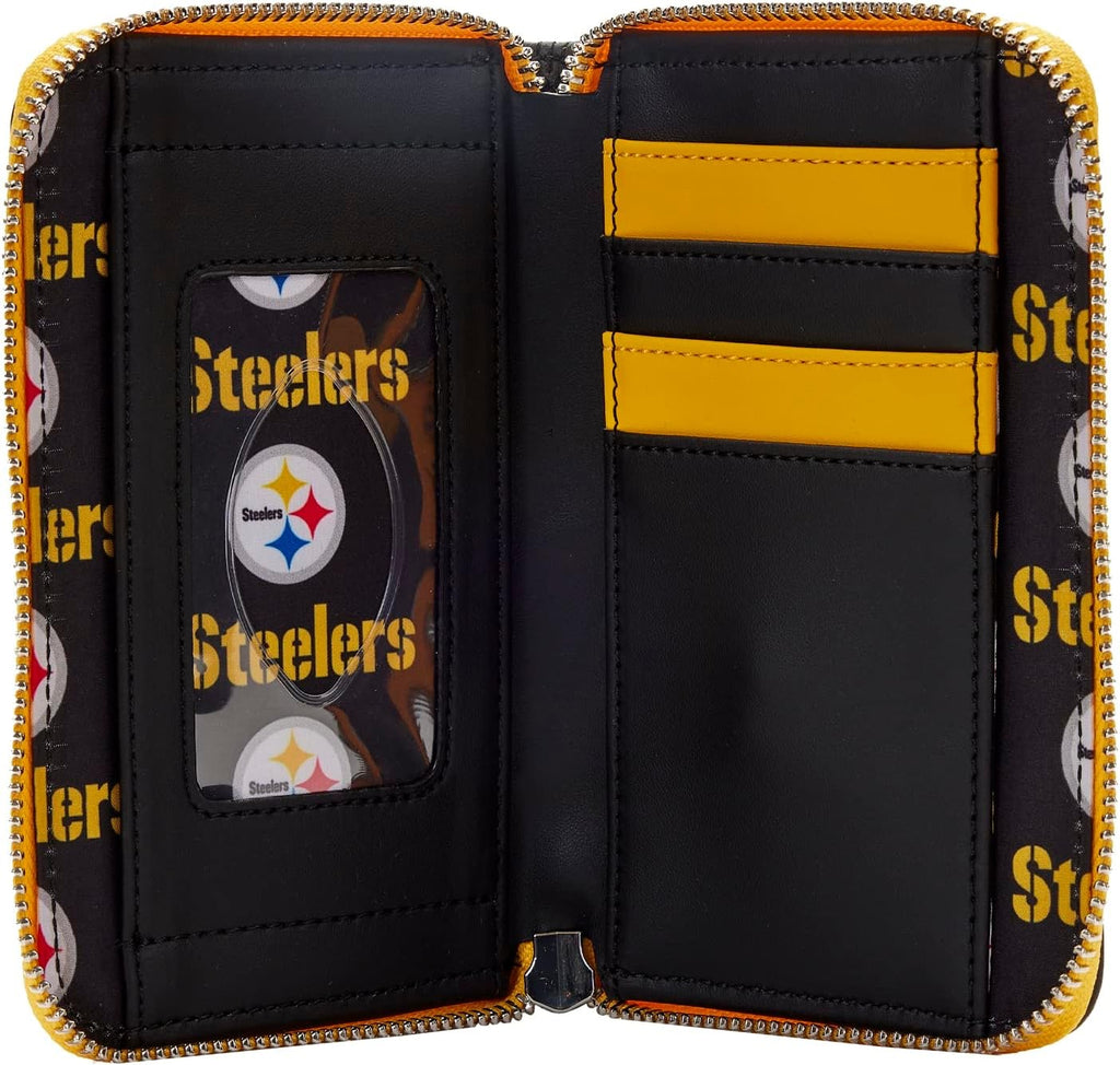 Loungefly NFL Pittsburg Steelers Patches Zip-Around Wallet