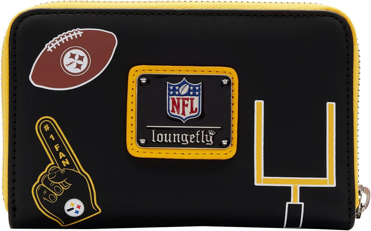 Loungefly NFL Pittsburg Steelers Patches Zip-Around Wallet-zoom-3