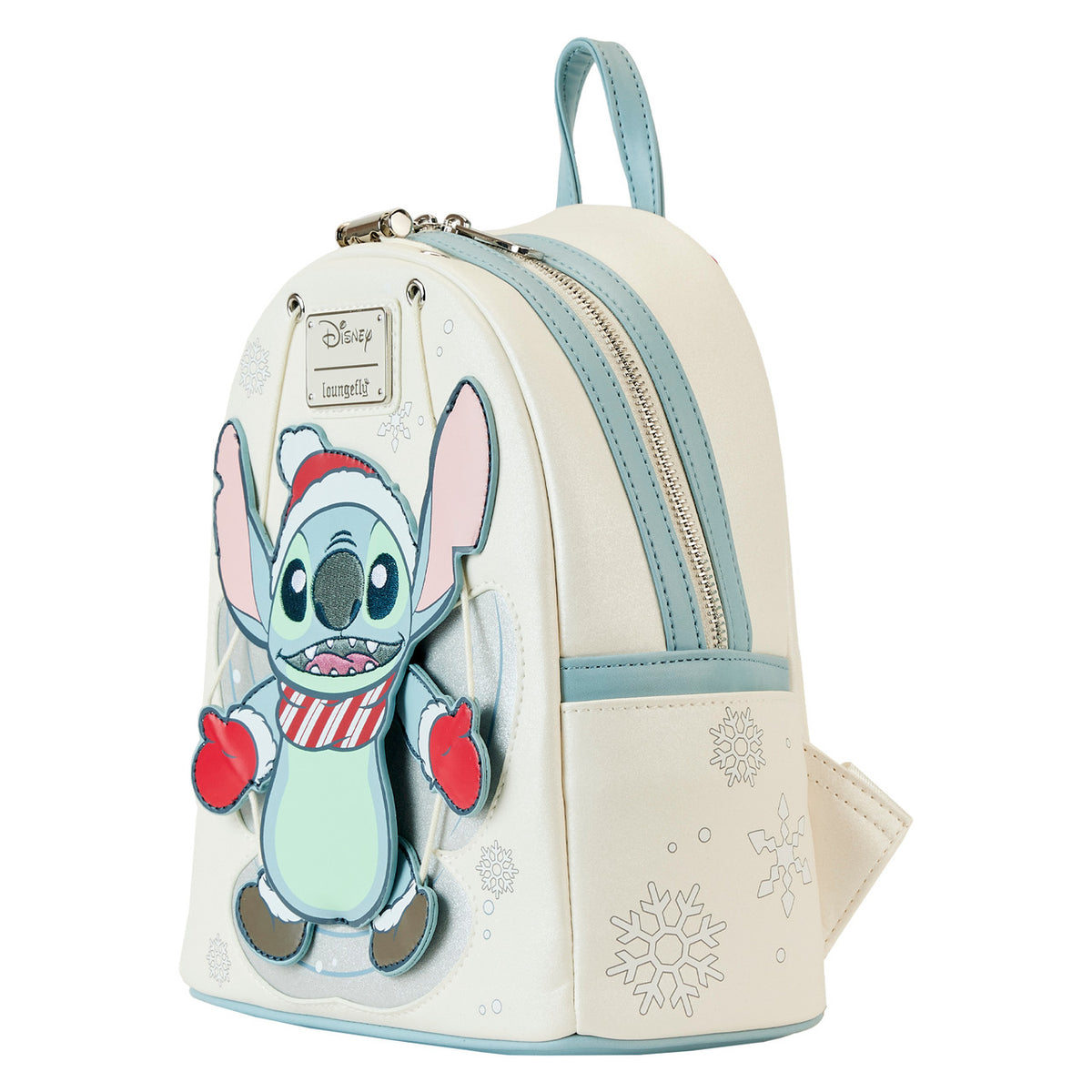 Loungefly Disney Stitch Holiday Snow Angel Glitter Mini Backpack-zoom-7
