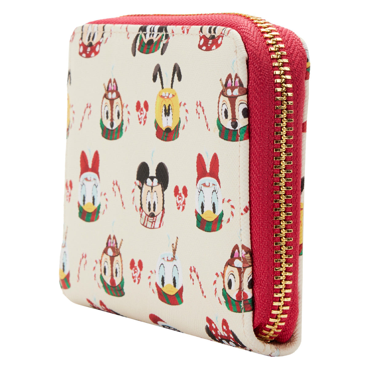 Loungefly Disney Hot Cocoa Mugs AOP Christmas Characters Zip Around Wallet