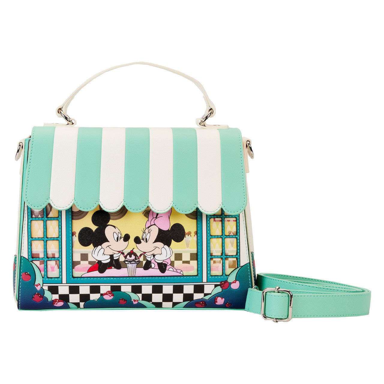 Loungefly Mickey & Minnie Date Night Diner Crossbody Bag-zoom-1