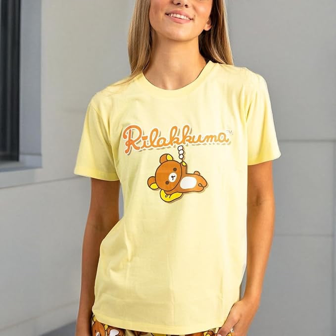 Rilakkuma Adult Womens Sleepwear Set with Short Sleeve Tee and Sleep Pants-zoom-2