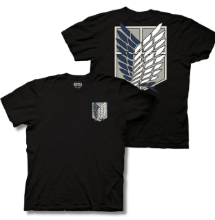 T Shirt Attack On Titan Survey Corps Wings of Freedom BLK-zoom-1