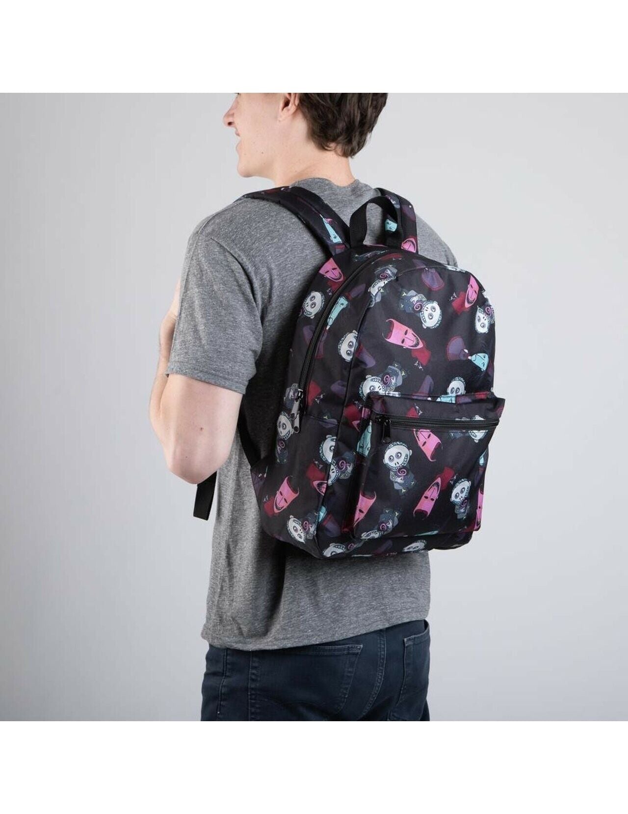 Nightmare before Christmas Lock, Shock and Barrel all over print nylon backpack-4