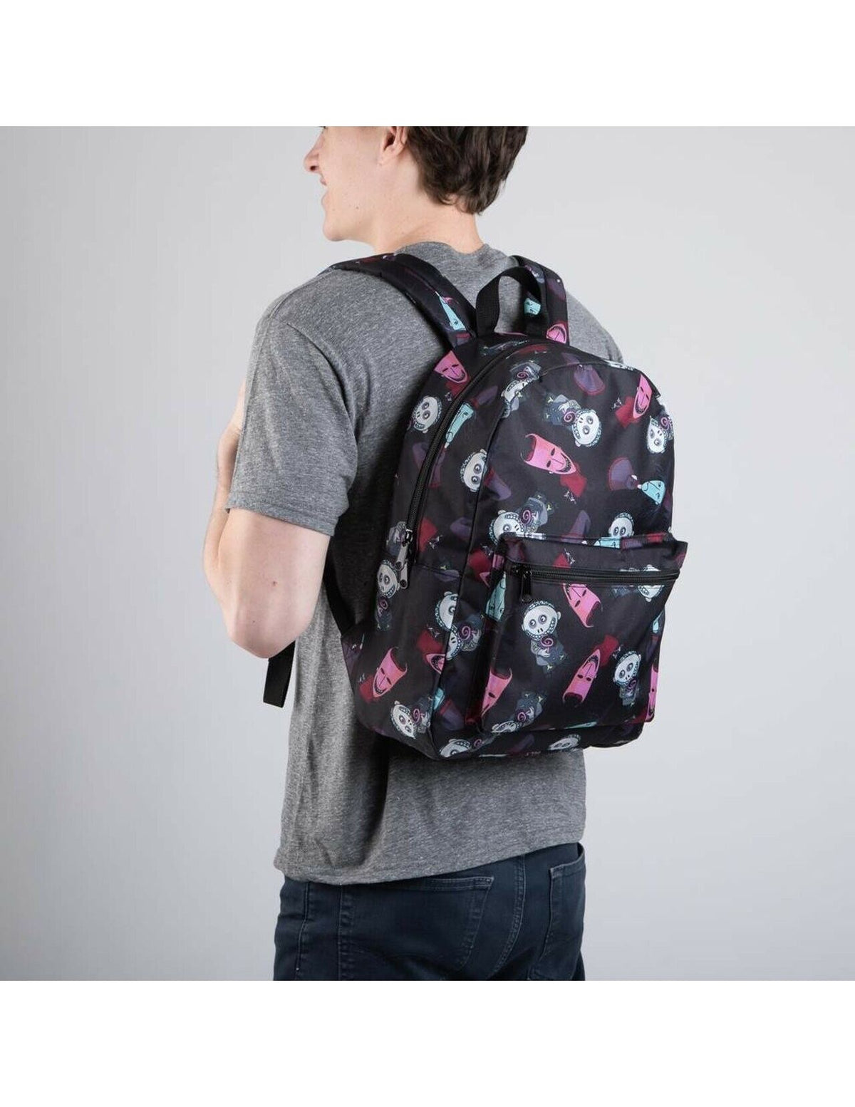Nightmare before Christmas Lock, Shock and Barrel all over print nylon backpack-zoom-4