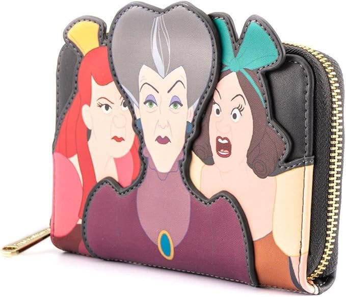 Loungefly Disney Villains Scene Evil Stepmother and Step Sisters Zip Around Wallet-zoom-2