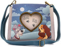 Loungefly Lady and the Tramp Heart Paw Prints wet cement cutout crossbody