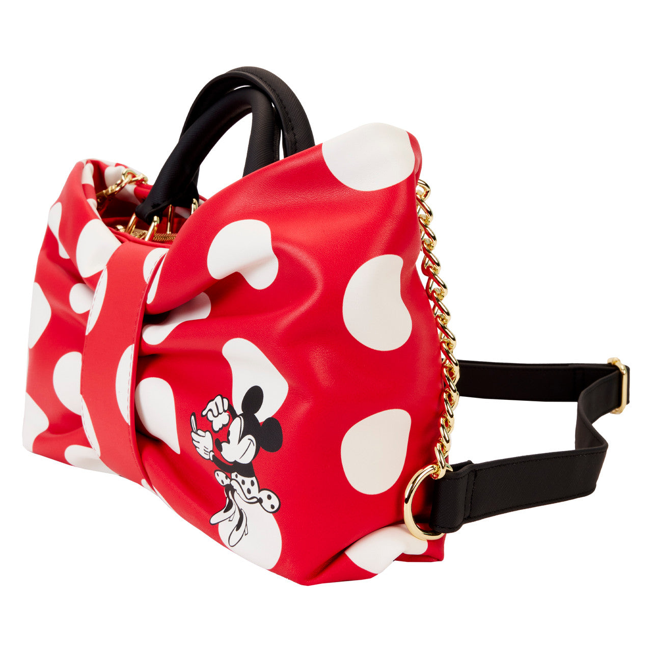 Loungefly Minnie Rocks The Dots Figural Bow Crossbody Purse