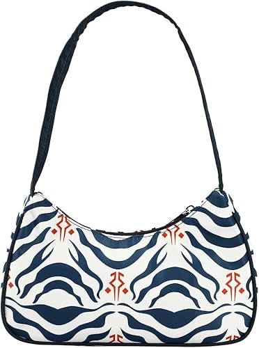 Ahsoka Print Nylon Blue and white shoulder Handbag