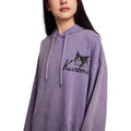 Hoodie Sanrio Kuromi and Baku women's purple mineral wash long sleeve hooded sweatshirt