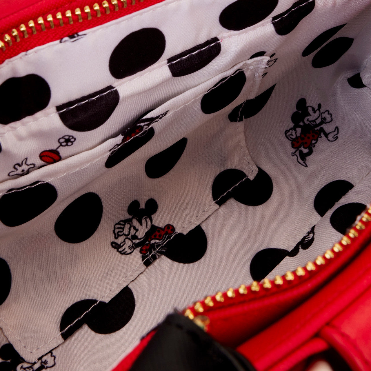 Loungefly Minnie Rocks The Dots Figural Bow Crossbody Purse-6