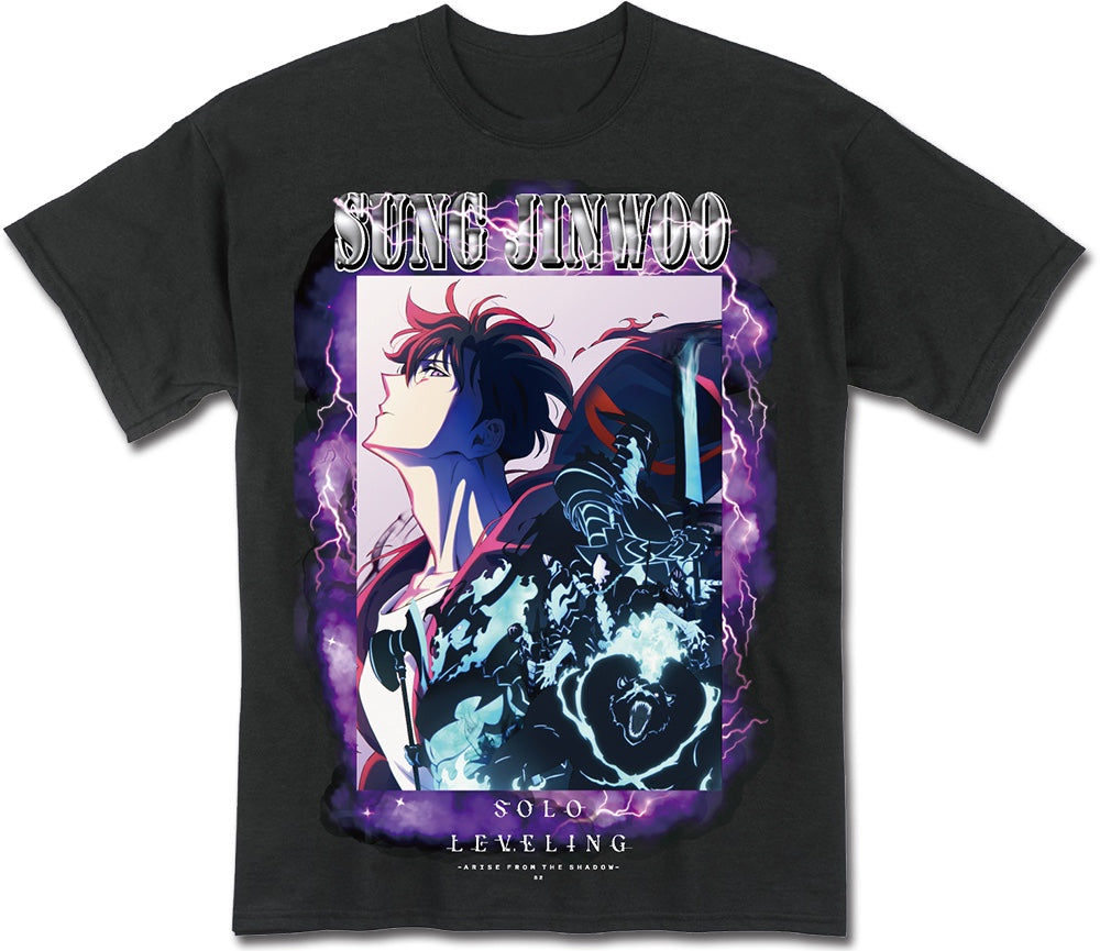 T Shirt Solo Leveling Sung Jinwoo and Shadow Army BLK-zoom-1