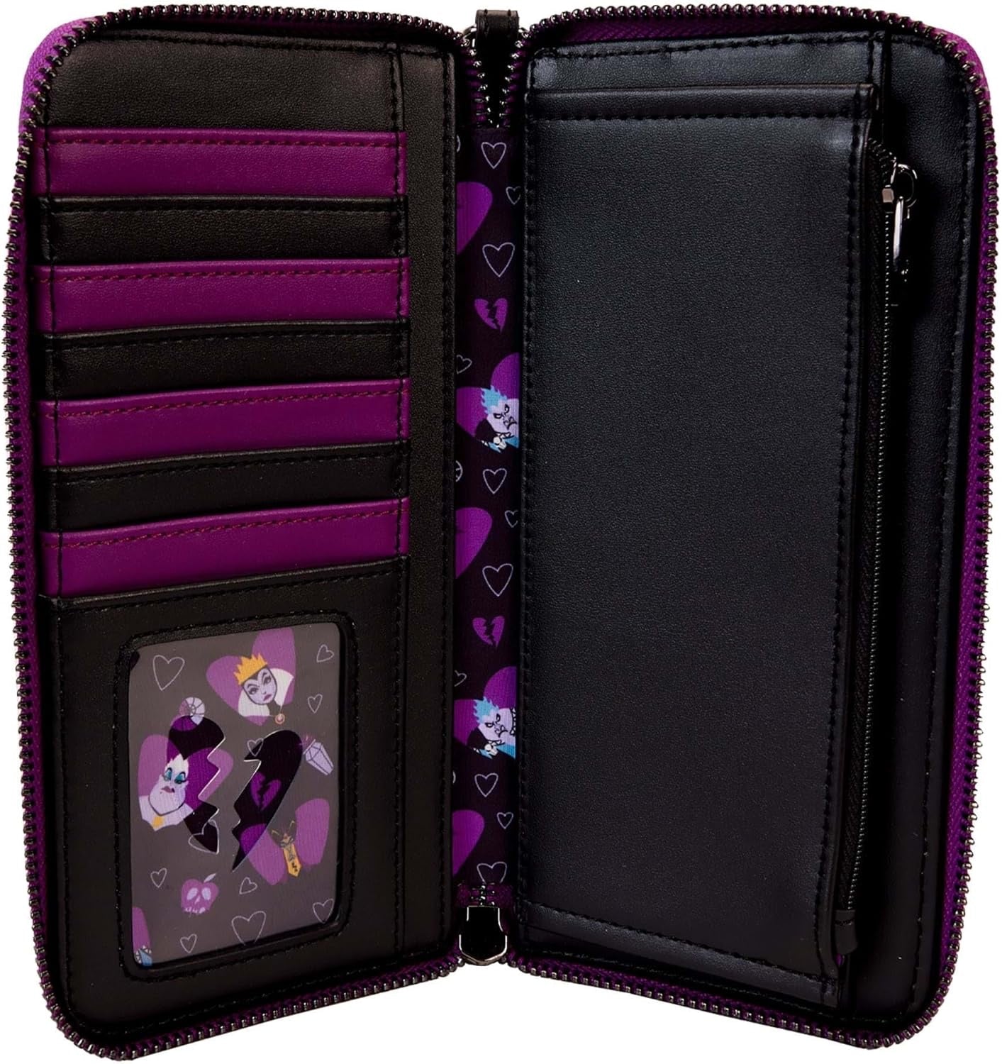 Loungefly Disney Villains Curse Your Hearts Zip-Around Wristlet Wallet-4