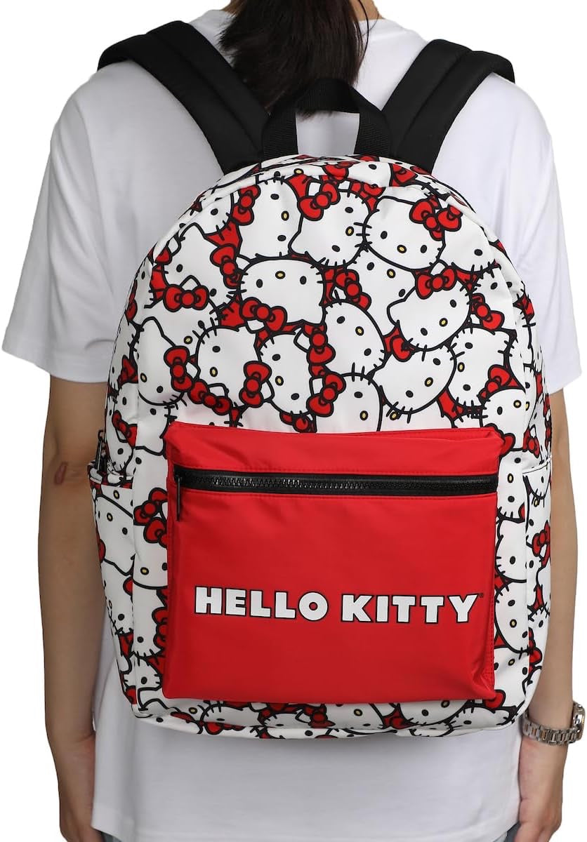 Sanrio Hello Kitty Head Toss AOP with Hello Kitty Verbiage Travel Backpack-zoom-3