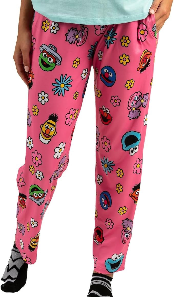 Sesame Street Adult Juniors Sleepwear Set with Short Sleeve Tee and Sleep Pants-2