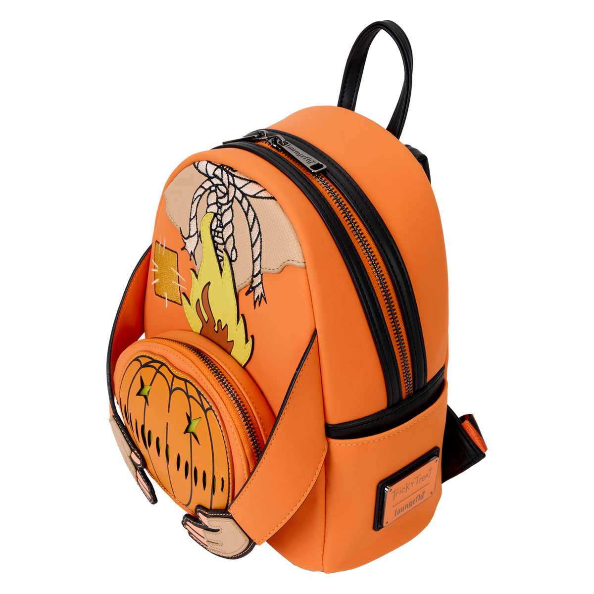 Loungefly Trick  R Treat Flaming Pumpkin Head Sam Light Up Glow Mini Backpack-7