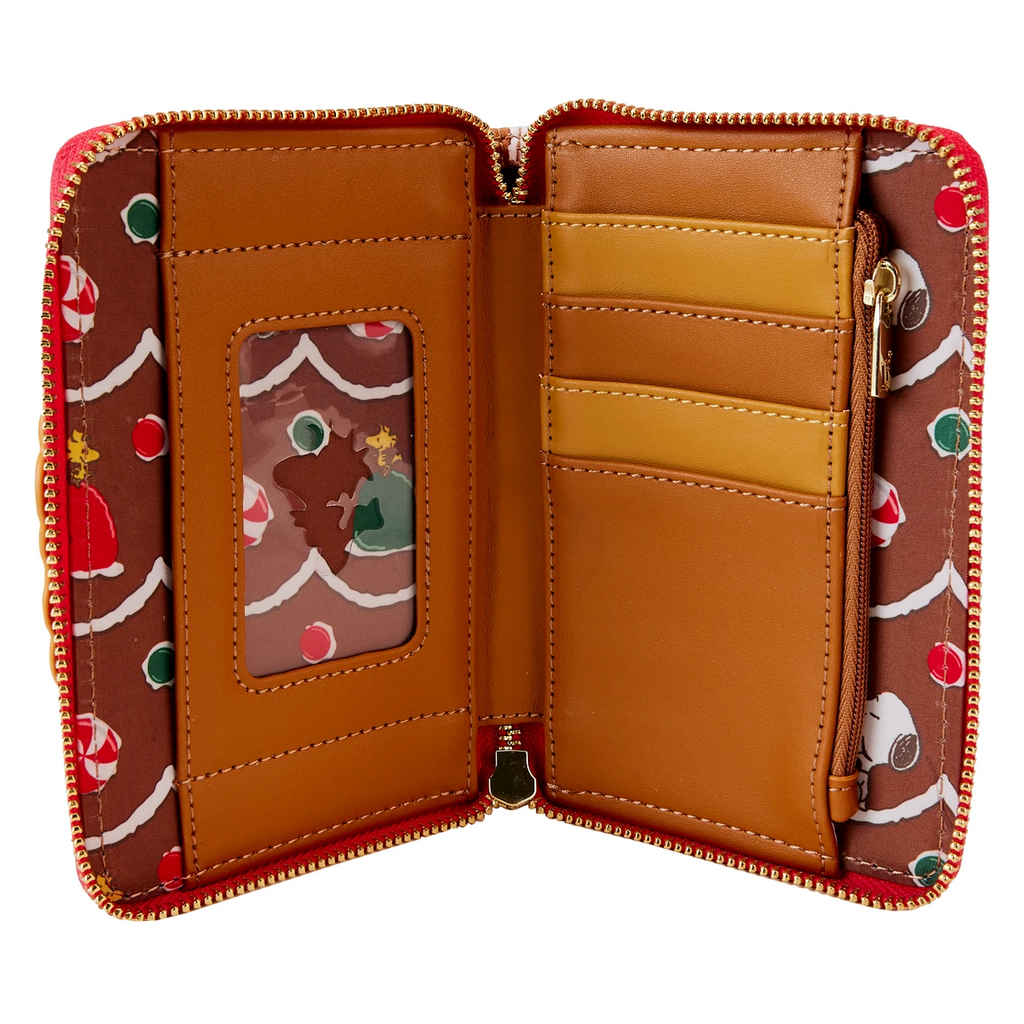 Loungefly Peanuts Snoopy Gingerbread Wreath Zip-Around Wallet