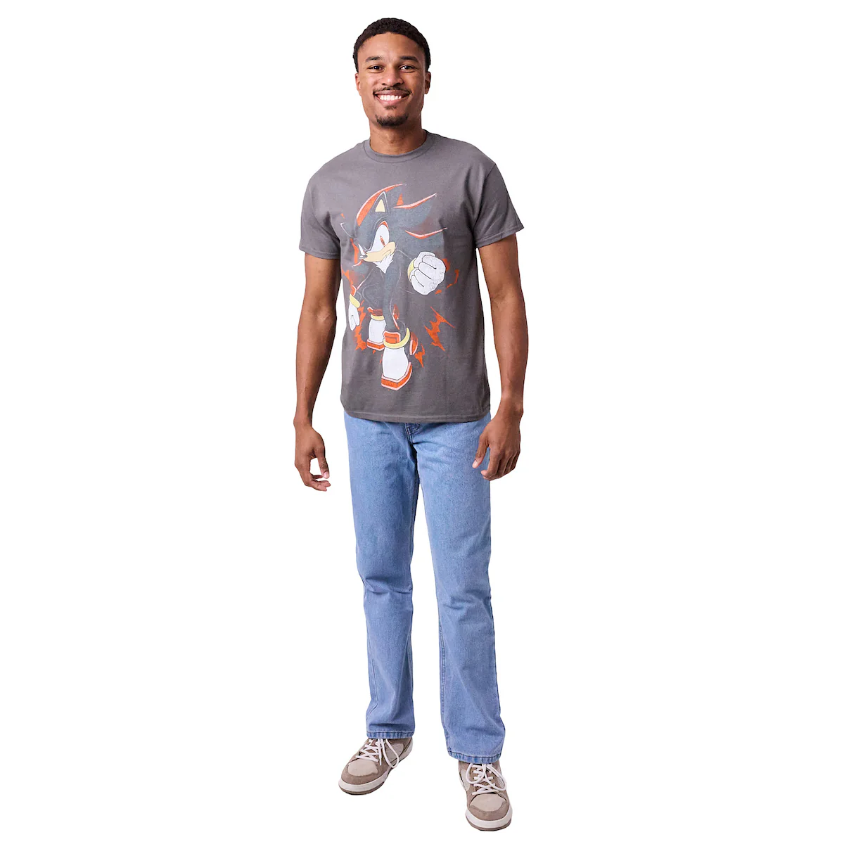 Sonic The Hedgehog Shadow vintage adult black crew neck short sleeve t shirt