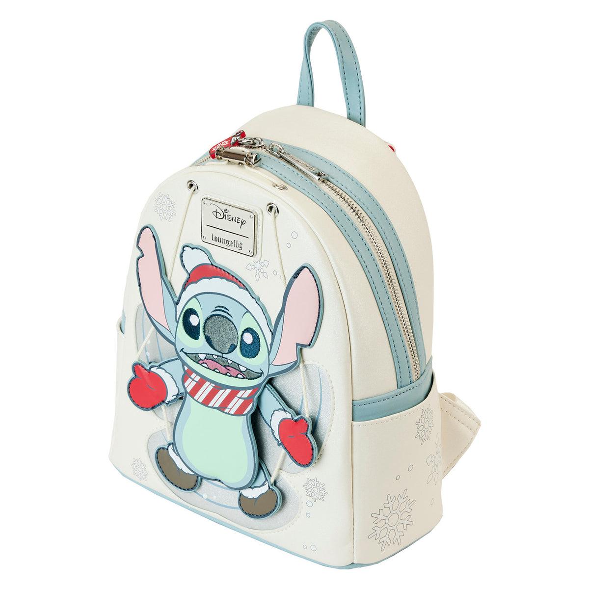 Loungefly Disney Stitch Holiday Snow Angel Glitter Mini Backpack-zoom-6
