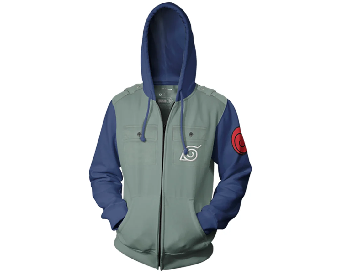 Naruto Shippuden Kakashi Cosplay Military Zip Hoodie-zoom-6