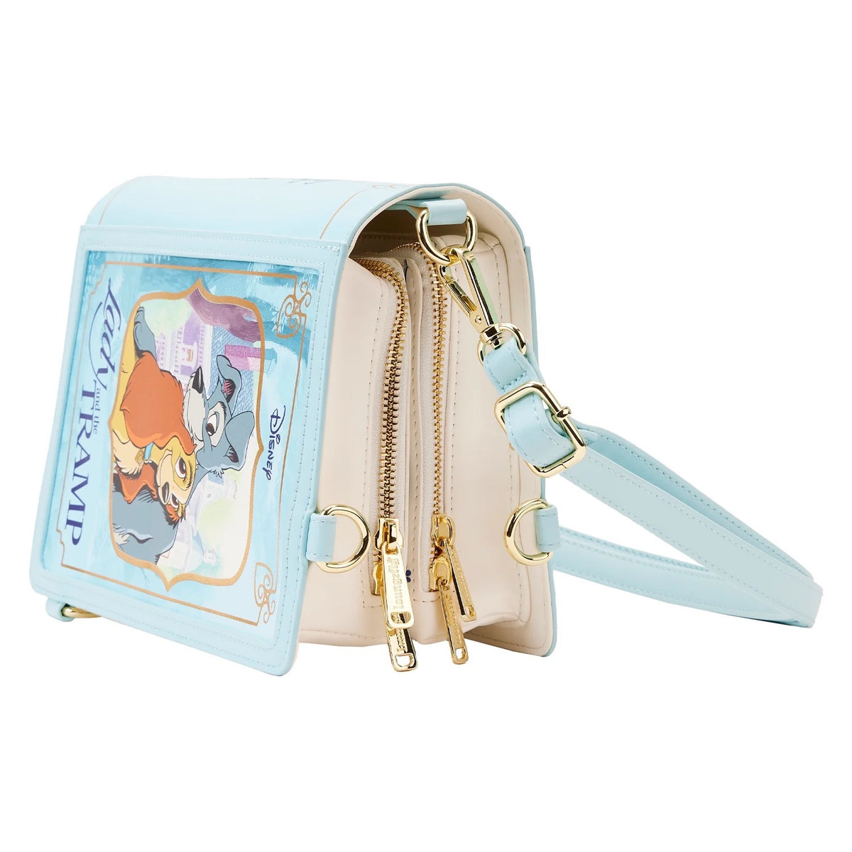 Loungefly Lady and the Tramp Book Convertible Crossbody Bag-zoom-5
