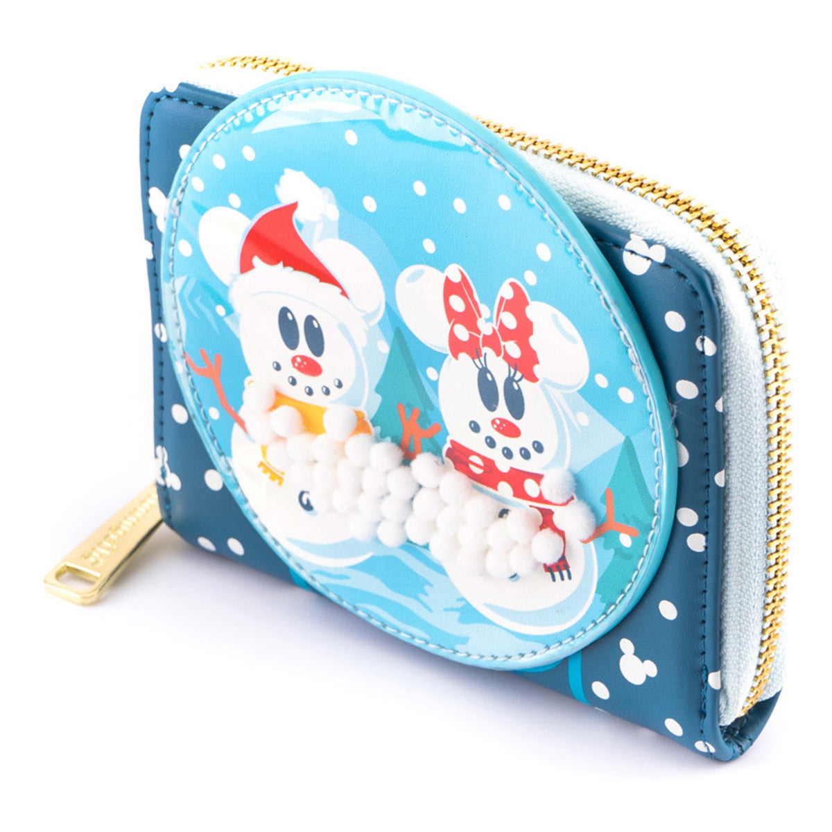 Loungefly Disney Snowman Mickey & Minnie Snow Globe Zip-Around Wallet-5